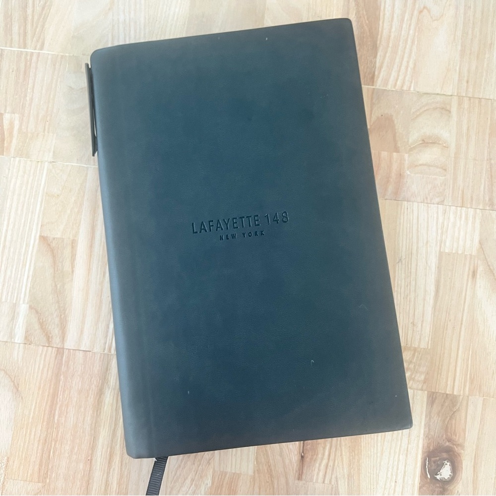 Lafayette 148 New York black leather unlined journal notebook